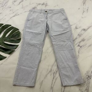 Khakis By Gap Womens Broken In Straight Leg Pant Size 2 Blue White Micro Stripe